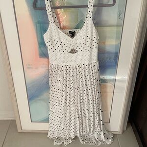 Banana Republic White Dress with Black Dots